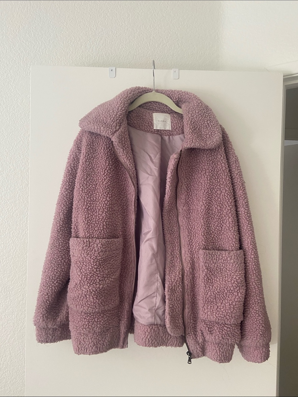 Elodie Dusty Mauve Teddy Coat